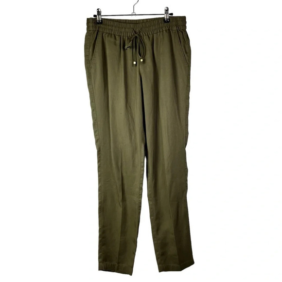 Lands' End Olive Green Lyocell Pull On Straight Leg Pants XS 2-4 - Picture 1 of 3